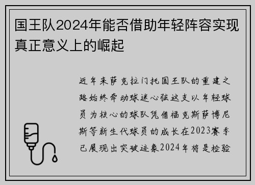 国王队2024年能否借助年轻阵容实现真正意义上的崛起